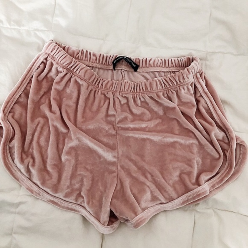 Brandy Melville pink velvet shorts